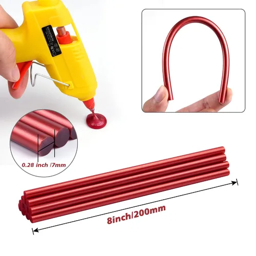 Miniatura 2 de 10 barras de pegamento de cera de sellado, 8 pulgadas de largo, mini pistola de pegamento caliente para sobres, invitaciones de boda, tarjetas