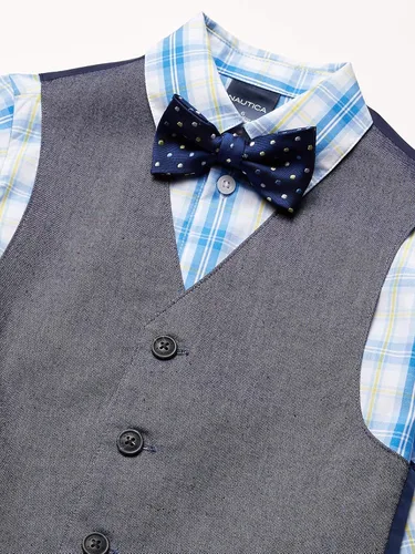 Miniatura 3 de Nautica Boys' 4-Piece Set with Dress Shirt, Bowtie, Vest and Pants