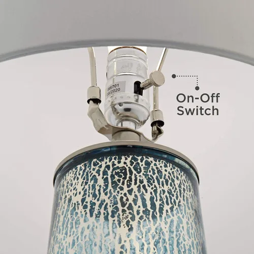 Miniatura 5 de 360 Lighting Marcus - Juego de 2 lámparas de mesa costeras modernas de 30 pulgadas de alto, columna cónica de vidrio de mercurio aplicada a mano