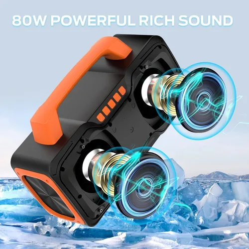 Miniatura 2 de BUGANI M118 - Bocina Bluetooth transportable, 50 W de gran potencia, carga rápida, entrada de micrófono, altavoz Bluetooth para exteriores, fiestas