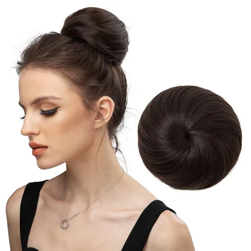 Miniatura 16 de Moño de bailarina, pieza sintética para recoger el cabello, moño de extensión de cabello Q3 de Sarla Negro azabache