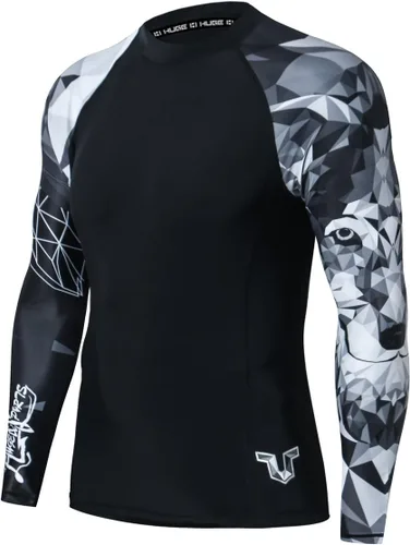 Miniatura 18 de HUGE SPORTS Camisas de baño para hombre de manga larga UPF 50+ con protección contra erupciones solares y protección UV Dividir
