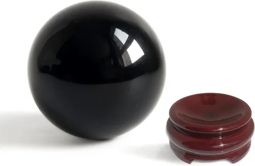 Miniatura 2 de Mina Heal Bola de cristal de obsidiana negra para meditación, adivinación y Feng Shui, esfera de obsidiana grande para decoración