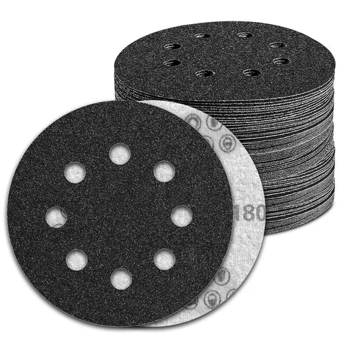 Miniatura 29 de 2 almohadillas de repuesto para lijadora de 5 pulgadas, 8 agujeros de gancho y bucle con 3 orificios para tornillos para lijadora orbital aleatoria