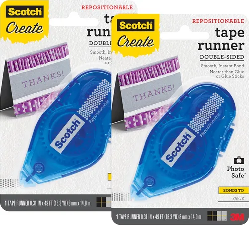 Scotch Cinta de cinta reposicionable, 0.31 pulgadas x 49 pies, 1 rollo/paquete (055-RPS-CFT) (paquete de 2)