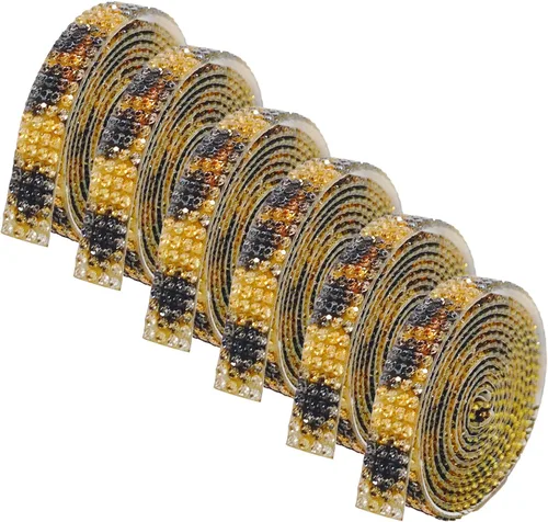 Miniatura 11 de 6 Rollos de Cinta Adhesiva con Diamantes de Imitación para Manualidades, Rollo de Cinta con Cristales para Decoración de Automóviles y Teléfonos