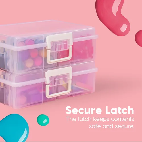 Miniatura 3 de IRIS USA Estuche de tren cosmético con organizador de esmalte de uñas y 4 estuches internos con asa, paquete de 2, caja de almacenamiento portátil