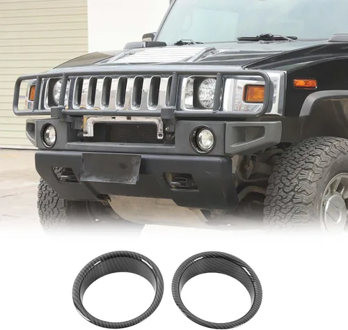 Miniatura 7 de Cubiertas de biseles para anillo de luz antiniebla para parachoques delantero, moldura para Hummer H2 2003-2009, accesorios protectores de lámpara