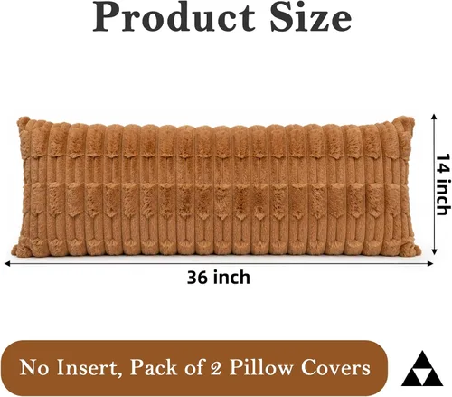 Miniatura 3 de JoraLion Fundas de almohada largas de piel sintética de 14 x 36 pulgadas, funda de almohada lumbar decorativa, funda de almohada lujosa, decoración