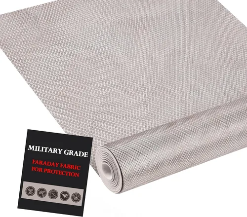 Miniatura 10 de Vehipa Tela Grado Militar Protección Faraday 19.7" x 43" Tela DIY para Bloqueo Inalámbrico para WiFi, Celular