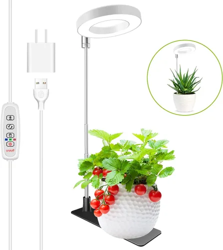 Miniatura 10 de Kullinss - Luz de crecimiento, 48 luces LED de espectro completo para plantas de cultivo en interiores con base desmontable, temporizador de Grano