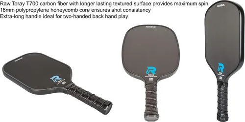 Miniatura 4 de Ronbus R1.16/R2.16/R3.16 Fibra de carbono Toray T700 en bruto, pala de pickleball con núcleo de nido de abeja de polipropileno de 16 mm