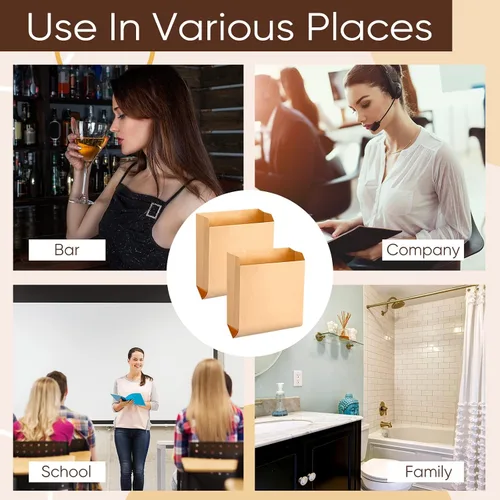 Miniatura 4 de Bolsa de papel kraft encerada para higiene femenina, para baño de negocios, dispensadores personales de 7.5 x 10 pulgadas, bolsas de papel