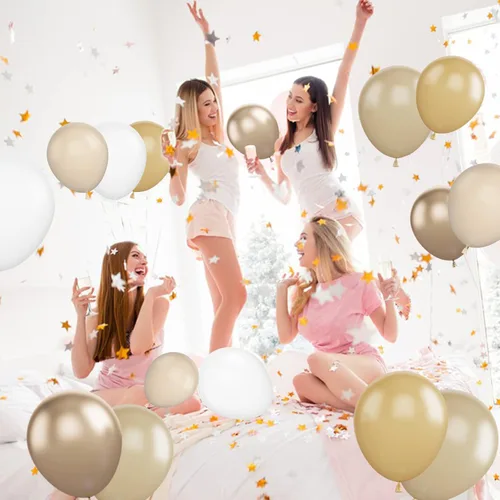 Miniatura 6 de Set de globos de albaricoque, 60 unidades de globos de albaricoque dorado y blanco, globos de látex de albaricoque desnudo de 12 pulgadas, globos