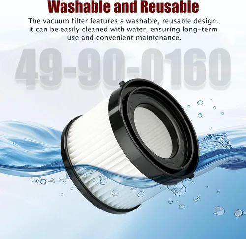 Miniatura 6 de Paquete de 4 filtros de vacío de repuesto 49-90-0160 compatibles con Milwaukee Compact Vacuum 0882-20 Compatible con parte #49-90-0160 Filtro