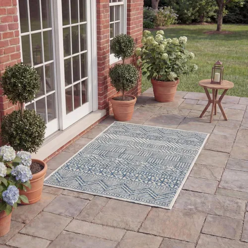 Miniatura 35 de SAFAVIEH Alfombra lavable para exteriores, colección Courtyard de 2.3 x 16 pies, color negro y gris, no desprende pelusa y de fácil limpieza, ideal