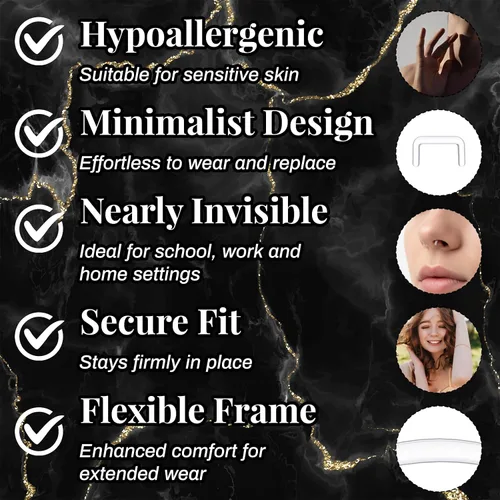 Miniatura 6 de Yolev 20 piezas de 0.63 onzas (0.56 oz), retenedores de piercing de tabique de acrílico en forma de U, flexibles y transparentes, retenedores