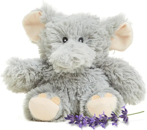 warmies Animales de peluche junior aptos para microondas y con peso, elefante, peluche térmico para calidez y comodidad, lindos juguetes de felpa