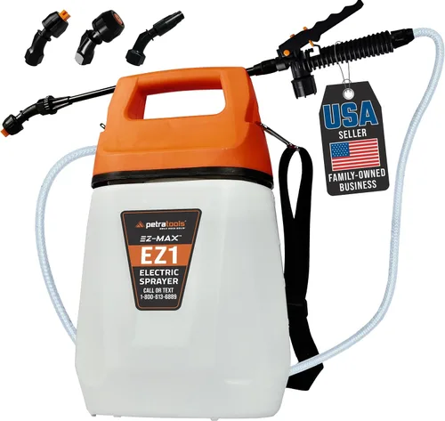 Pulverizador alimentado por batería PetraTools EZ1 de 1 galón - Pulverizador eléctrico para césped y jardín para control de malezas/plagas, riego y