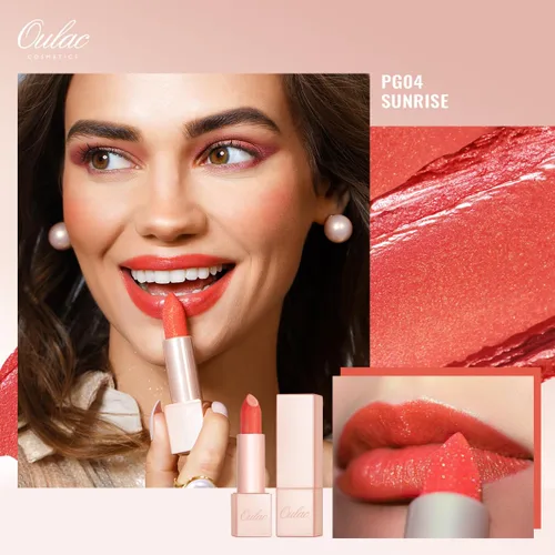 Miniatura 3 de Oulac Lápiz labial hidratante de coral para mujeres Bálsamo labial tintado infundido con ácido hialurónico sódico, maquillaje de labios ligero, PG04