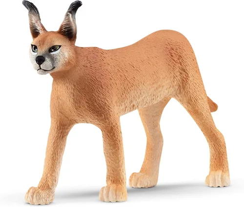 Schleich Wild Life - Figura de juguete realista de caracal femenina, juguete de animal auténtico y altamente detallado, duradero para la educación y