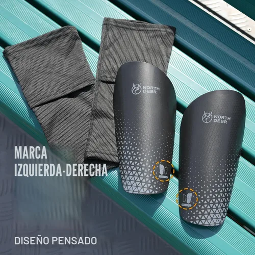 Miniatura 4 de Northdeer - Espinilleras de fútbol para niños y adultos. Mangas con bolsillo de inserción optimizado - Protección de fútbol para niños, niñas