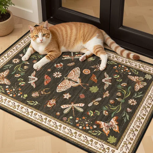 Miniatura 27 de Alfombras lavables con estampado de insectos 5x7, alfombras suaves para sala de estar, alfombra ultradelgada antideslizante moderna para dormitorio