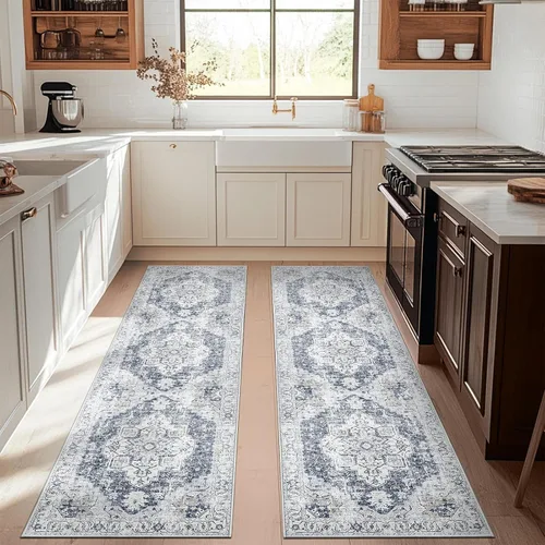 Miniatura 108 de jinchan Alfombra de Área 2x3 pies Alfombra Vintage de Entrada Lavable Bohemia Tapete Interior para Puerta Medallón Floral Tapete Pequeño para Puerta