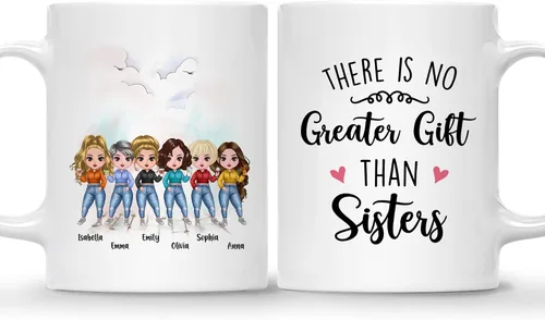 Miniatura 27 de GOSSBY Taza personalizada (2 Sisters) ¡Aparentemente somos problemas cuando estamos juntos, quién sabía! Taza personalizada para mejor amiga