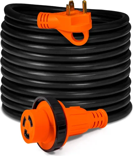 Miniatura 13 de True Mods Cable de Extensión de Alimentación de Costa de 50 pies, 125 V, 30 amperios para caravana [NEMA TT-30P TT-30R] [luz LED] [ETL] 30A calibre