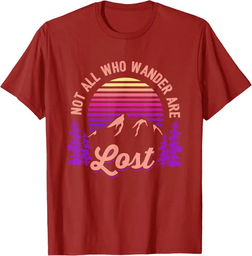 Miniatura 45 de Not All Who Wander Are Lost Vintage Mountains - Camiseta de senderismo, Negro, S