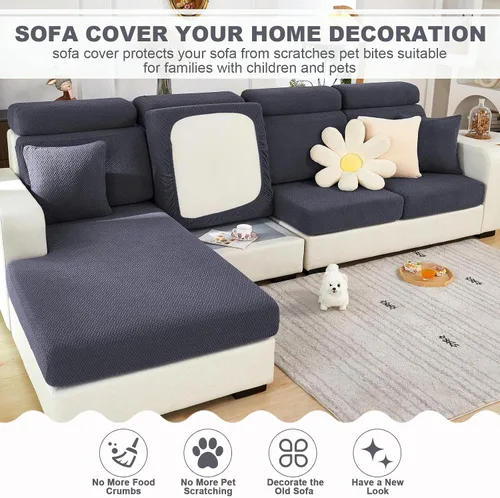 Miniatura 4 de Beacon Pet Funda universal para sofá resistente al desgaste, fundas elásticas para sofá mágico 2024, funda antideslizante en forma de L, funda