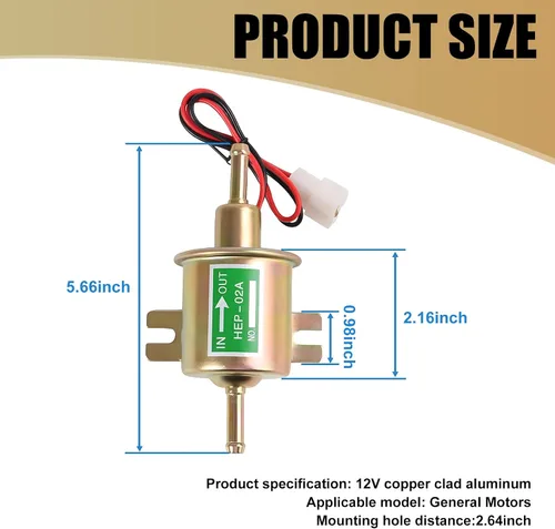 Miniatura 2 de 1 bomba de combustible automotriz, bomba de transferencia de suministro de combustible de pistón de baja presión de 12 V, piezas de repuesto