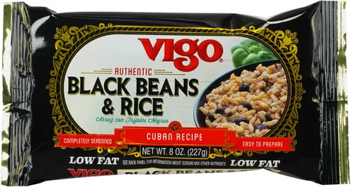 Vigo Auténticos frijoles negros y arroz, bajo en grasa, 8 onzas (frijoles negros y arroz, paquete de 1)