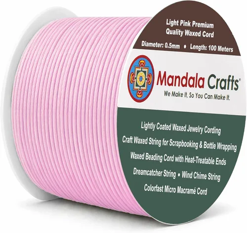 Miniatura 208 de Cuerda Mandala Crafts 0.03 pulgadas 109 yardas para hacer joyería, artesanía, macramé, cuerda de algodón encerado Negro