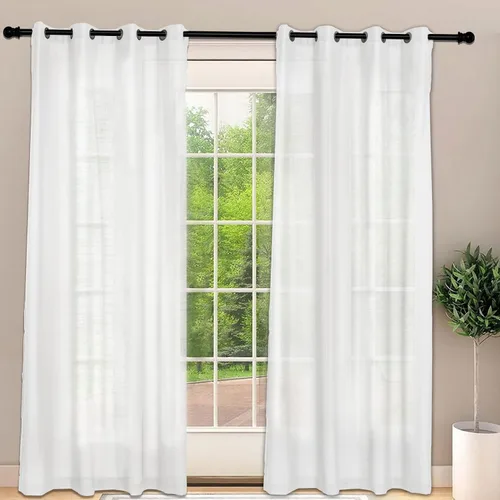Miniatura 13 de Frelement Cortinas opacas extralargas de 108 pulgadas de largo, para sala de estar, cortinas de lino con bloqueo de luz, cortinas con aislamiento