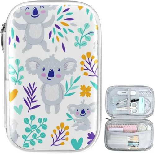 Miniatura 12 de Lindo Koala hojas verdes bolsa de lápices con cremallera organizador de lápices estacionario bolsa de maquillaje cosmético bolsa para la escuela