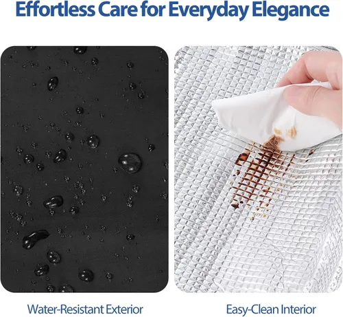 Miniatura 6 de Aosbos - Bolsa de almuerzo aislada para adultos - Elegante lonchera pequeña en sarga para trabajo, oficina - Bolsa de almuerzo suave y portátil