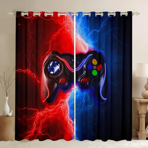 Miniatura 38 de Cortinas de ventana con bandera estadounidense, cortinas de fútbol para niños, 42 pulgadas de ancho x 84 pulgadas de largo, tratamientos de ventana