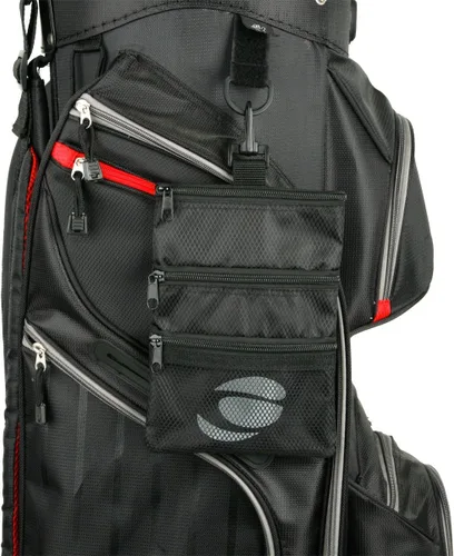 Miniatura 4 de Orlimar Bolsa de accesorios de golf desmontable, 3 bolsillos con cremallera para objetos de valor y accesorios de golf, se engancha a tu bolsa
