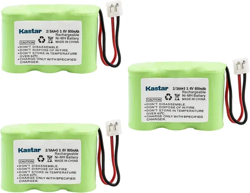 Kastar Paquete de 3 baterías recargables Ni-MH compatibles con Vtech IA5870 IA5882 GZ2334 GZ2434 GZ2436 GZ2437 GZ2439 GZ2456 GZ2459, AT&T 2422