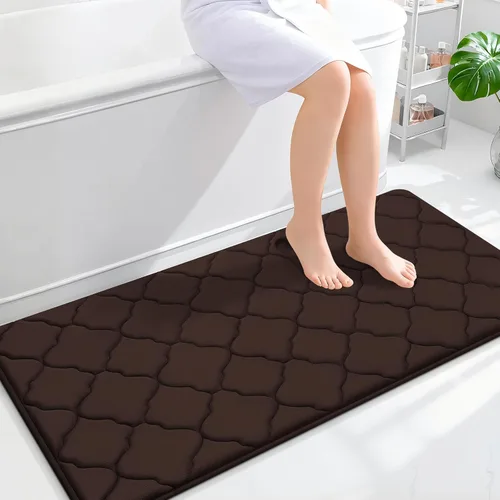 Miniatura 213 de OLANLY Alfombra de Baño de Espuma Viscoelástica de 24 x 16 pulgadas, Ultra Suave y Absorbente, Alfombras de Baño Antideslizantes, Cómodas, Lavables