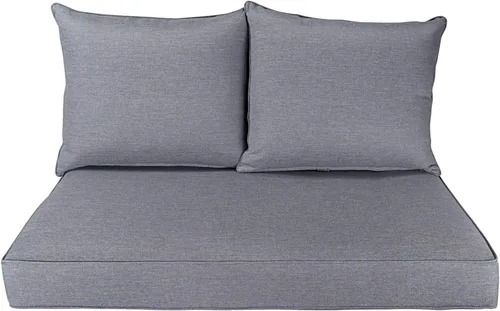 Miniatura 12 de Cojines para muebles de patio, cómodos cojines de asiento profundo, para asiento de dos plazas, para interiores y exteriores, color negro