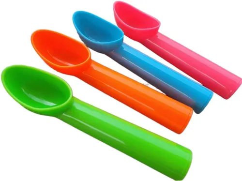 Miniatura 3 de Paquete de 4 cucharas de plástico para helados, antiadherentes, anticongelante, para frutas, sandía, yogur, bola de melón, cuchara de sorbete