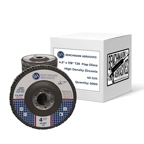 Miniatura 3 de Benchmark Abrasives 4.5" x 7/8" Discos de solapa Jumbo de alta densidad tipo 29 con circonita de primera calidad de 4 1/2 para amoladora angular