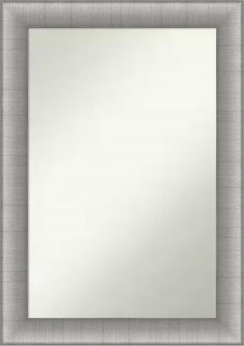 Miniatura 158 de Amanti Art Espejo de baño plateado para sobre fregadero, 28 x 47 pulgadas, espejo rectangular de plata imperial, marco de madera tradicional de gran