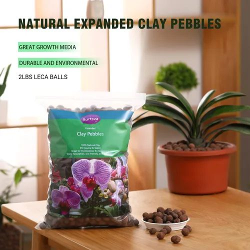 Miniatura 2 de Piedrecillas de arcilla orgánicas naturales, 2 libras 8mm-18mm, bolas de Leca expandidas para el suelo de jardín de plantas, medio de cultivo