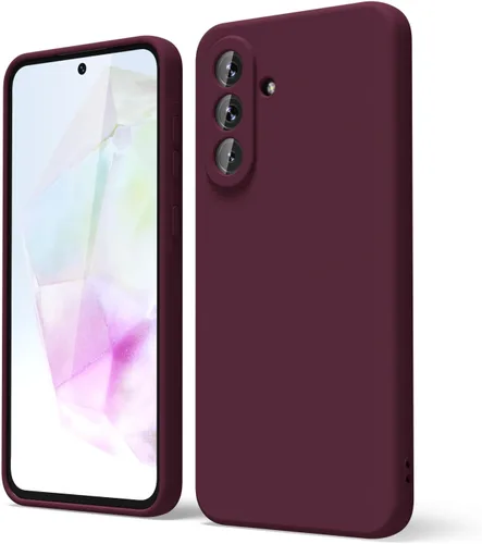 Miniatura 44 de oakxco Funda para teléfono Samsung Galaxy A12 con agarre de silicona líquida, linda delgada fina suave cubierta de gel de goma TPU lisa para mujeres