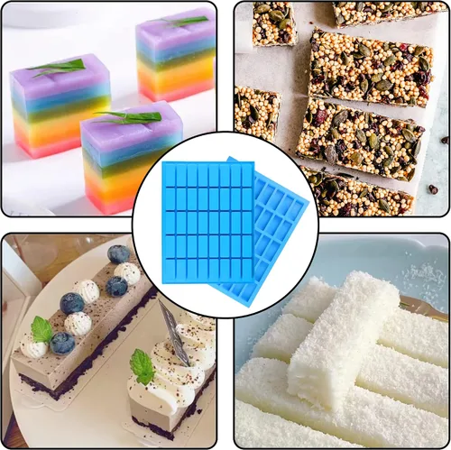 Miniatura 3 de 2 paquetes de 40 cavidades estrechos moldes rectangulares de chocolate/moldes de caramelo de silicona/para moldes de dulce de azúcar, trufas
