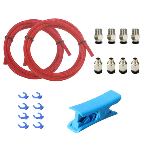 Miniatura 7 de Tubo Bowden para impresora 3D de 2M, tubo de teflón PTFE Bowden con conexiones neumáticas PC4-M6 y PC4-M10 de alta calidad, cortador de tubos